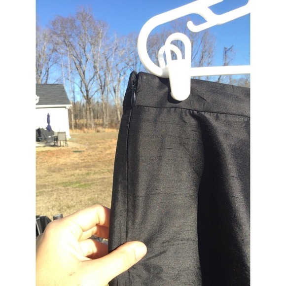 Thalian womens silk pants size 12 black straight leg made in USA formal - Picture 5 of 10